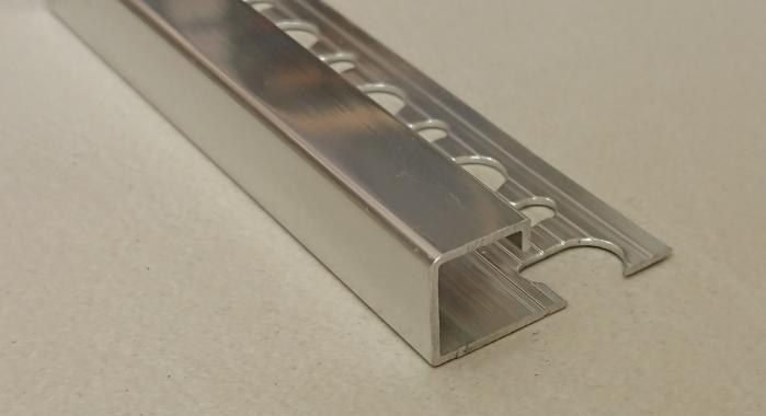 Профиль алюминиевый П-образный закладной Progress Profiles PJQBC 125 (Серебро глянцевое)